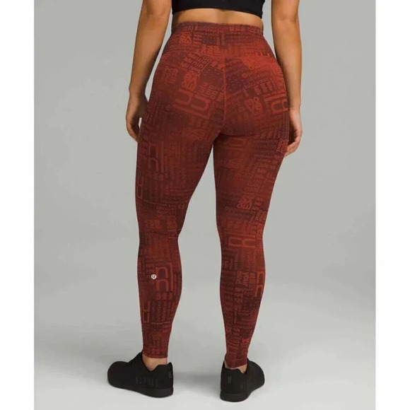 Lululemon Wunder Train Contour Fit  High-Rise Tight 28" Lululemon Ombre Red | 2 - Picture 3 of 10